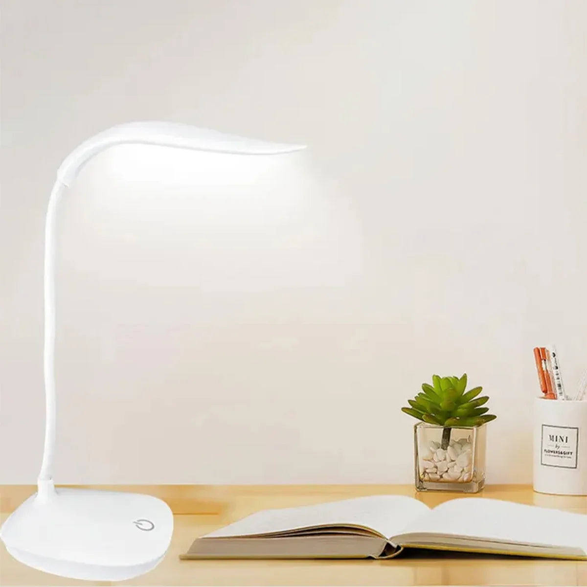 Portable LED Desk Lamp - USB Rechargeable, Touch Dimming, Eye-Friendly Light for Office & Study