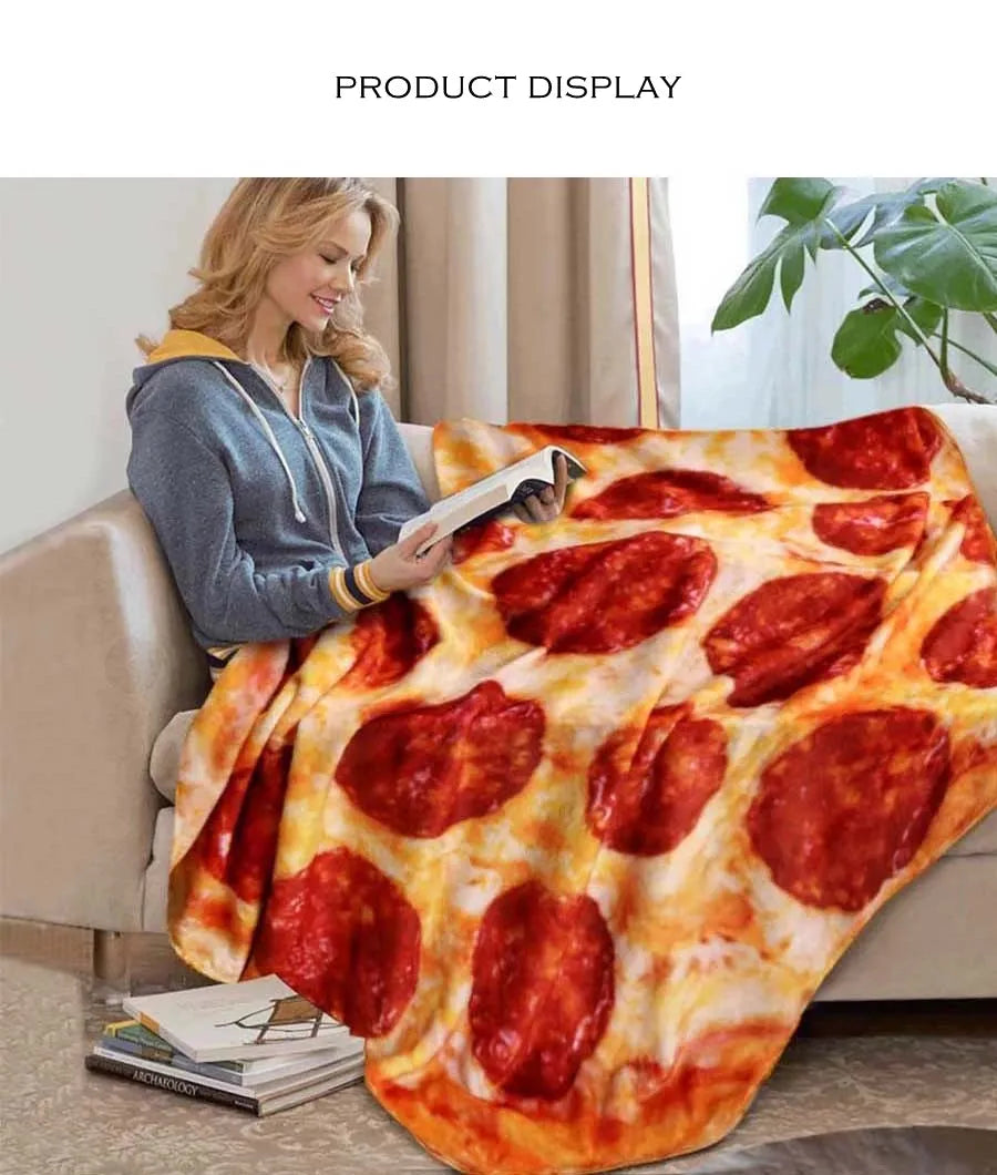 Cozy Coral Fleece Tortilla Pizza Blanket - Fluffy, Plush & Warm Mexican Round Throw