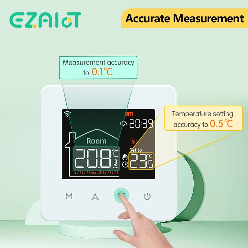 Smart WiFi Thermostat for Floor Heating & Gas Boilers - Works with Google & Alexa