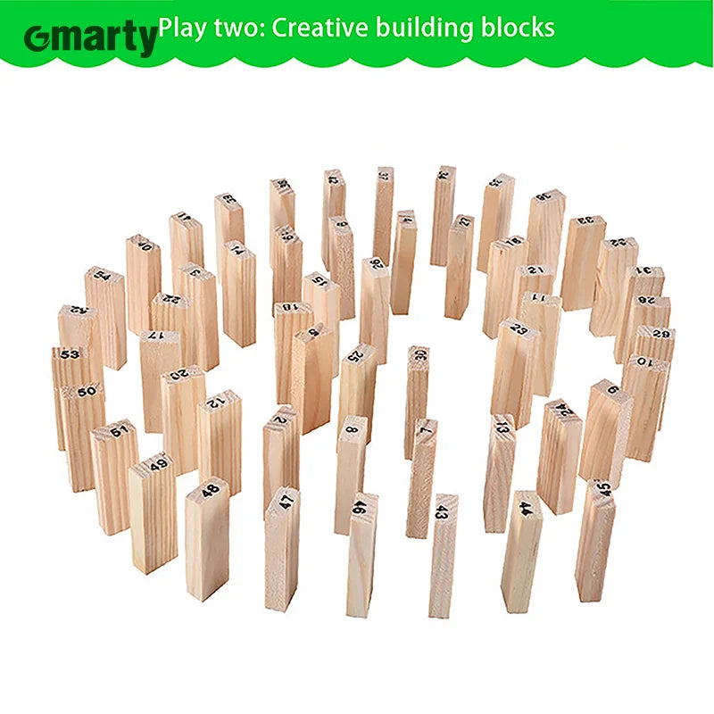 Solid Wood Stacking Puzzle Tower - Fun Parent-Child Interactive Game