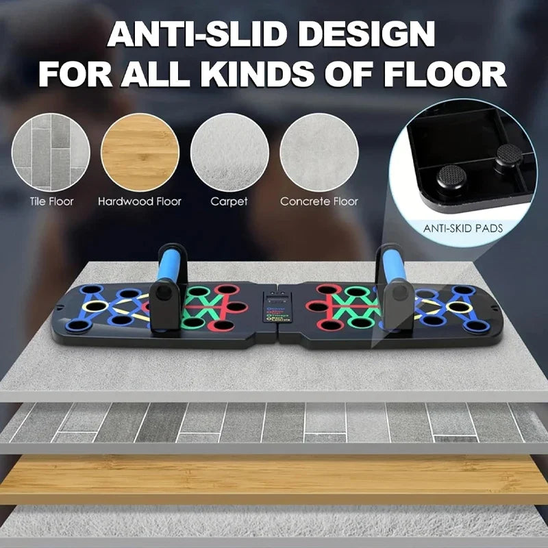 Foldable Push-Up Board: Automatic Strength Trainer for Chest, Abs, Arms & Back - Home Gym Fitness