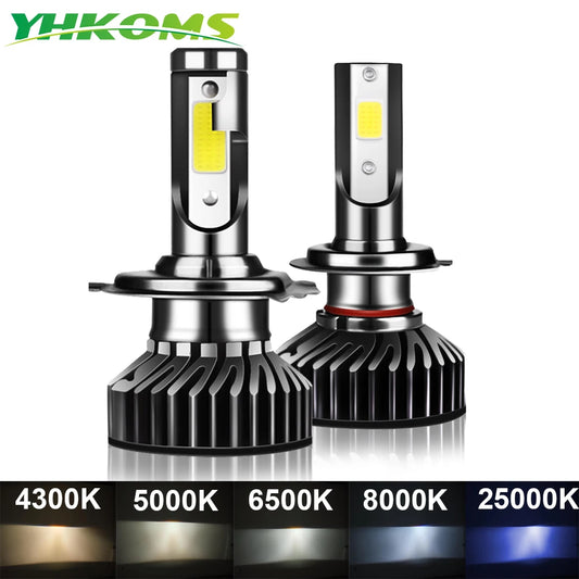 YHKOMS 80W LED Car Headlight & Fog Light - Ultra-Bright 14000LM, Multi-Color Options, 12V