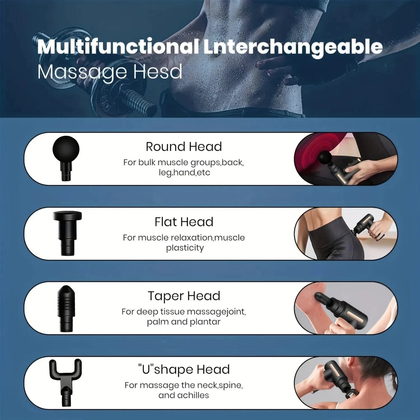 Clucyca Portable Massage Gun - 6-Speed Deep Tissue Muscle Relief