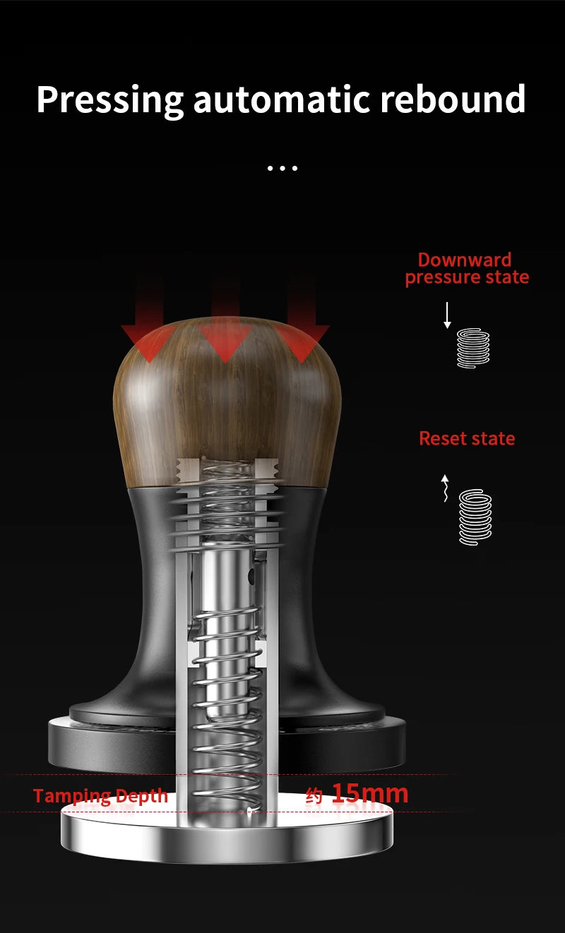 30lbs Ripple Base Espresso Tamper Set - Calibrated, Spring-Loaded Barista Tools