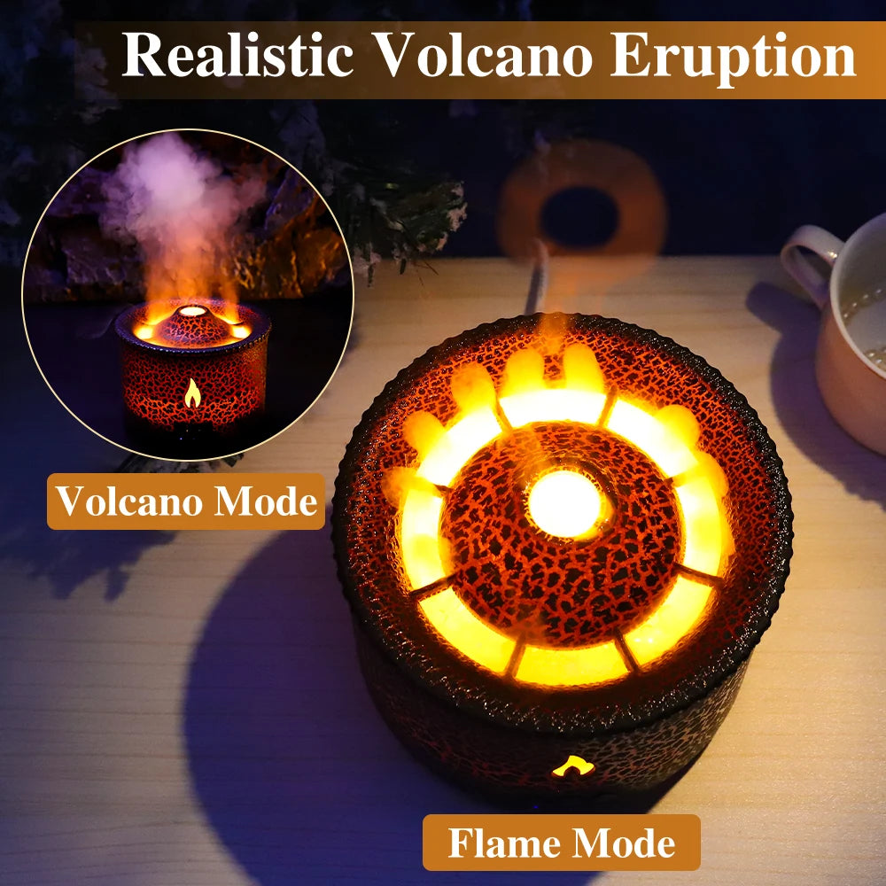 Volcano Flame Aroma Diffuser & Humidifier with Remote - Jellyfish Mist Maker for Home Fragrance