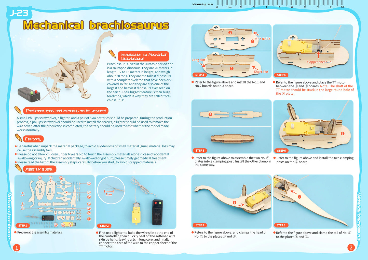 STEM DIY Dinosaur Car Kit - Educational Science Toy & Wood Puzzle for Kids