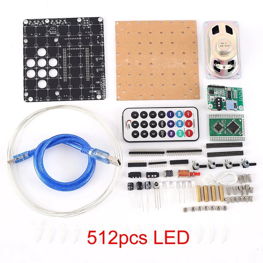 RGB Music LED Cube Kit - 8x8x8 3D Light Show with Remote | DIY STEM Soldering Fun