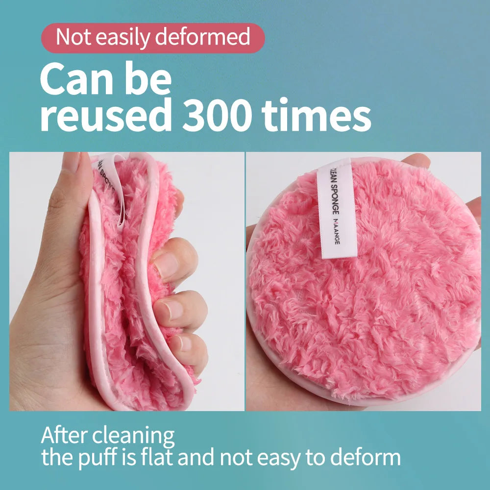 Eco-Friendly Pink Makeup Removal Puff - Soft, Chemical-Free Cleansing Pad for All Skin Types