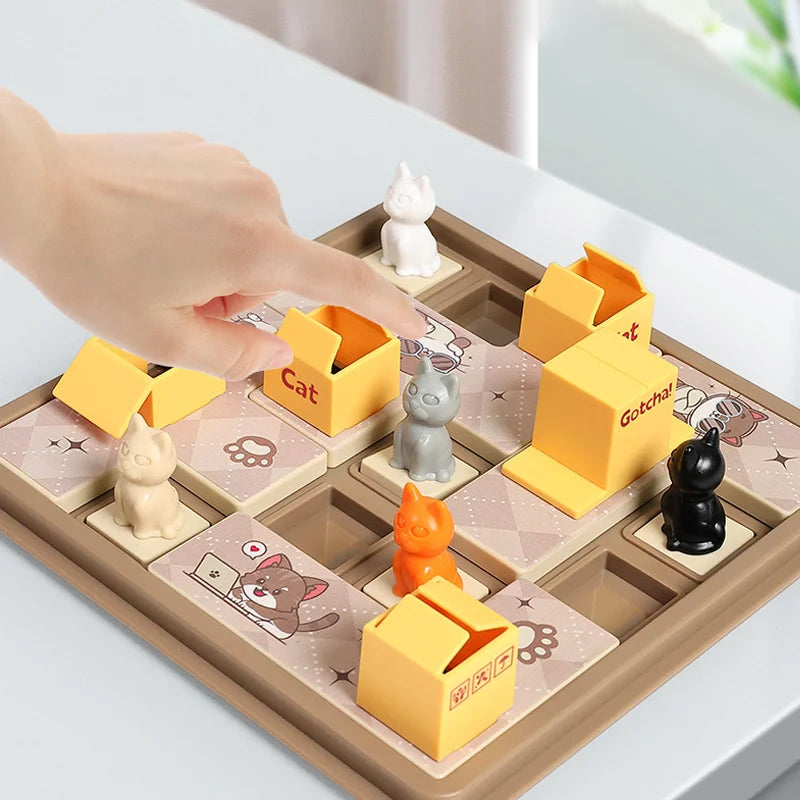 Montessori Cat Puzzle Board Game - Fun Learning for Kids 6-10