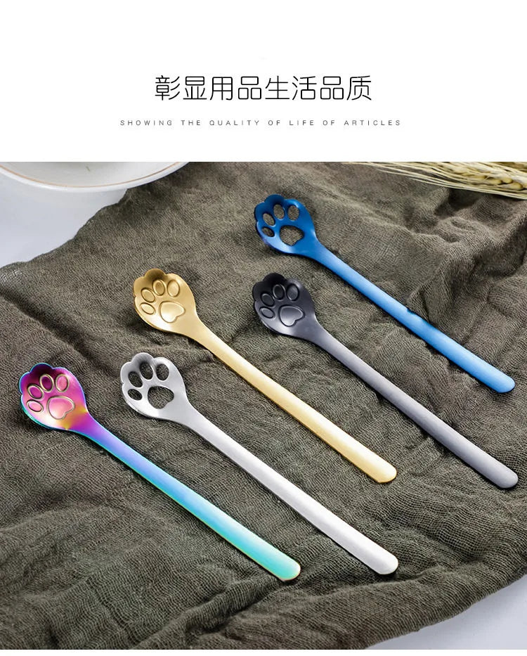 Adorable Cat Claw Stainless Steel Spoon for Ice Cream, Coffee & Desserts