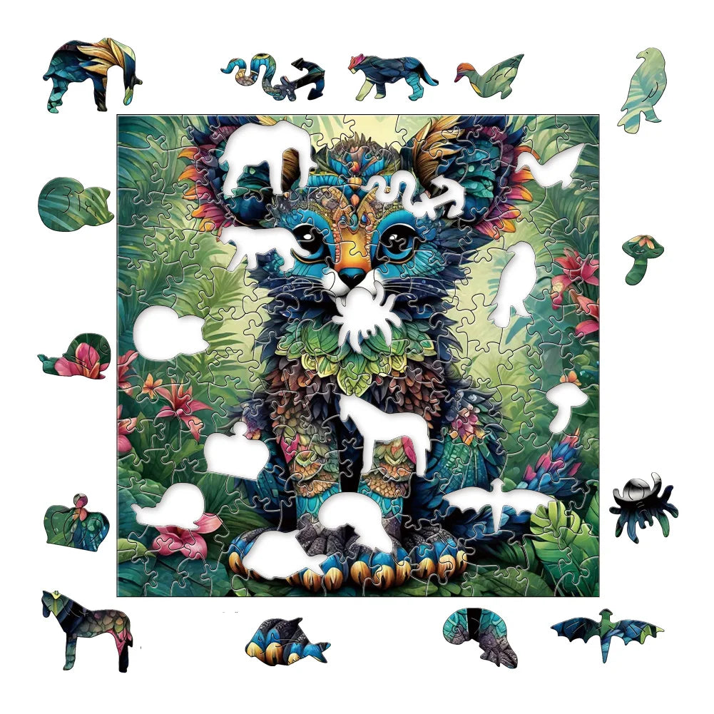 Vibrant Wooden Animal Jigsaw Puzzles - Fun & Interactive Games for All Ages