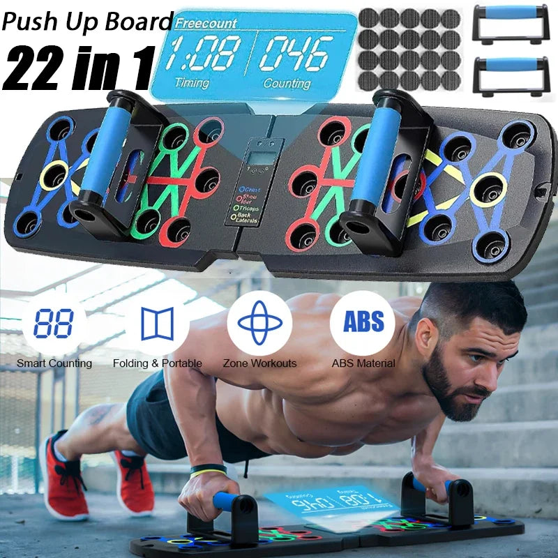 Foldable Push-Up Board: Automatic Strength Trainer for Chest, Abs, Arms & Back - Home Gym Fitness