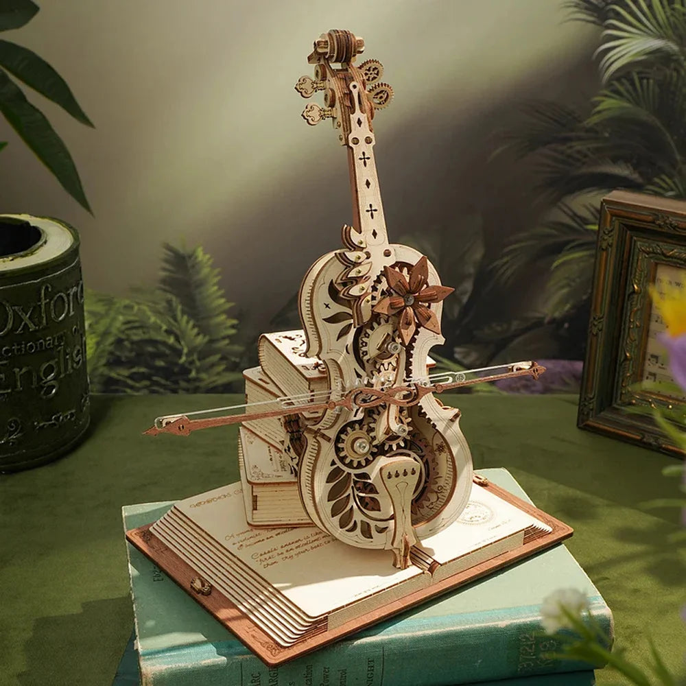 ROKR 3D Wooden Puzzle Magic Cello - Interactive Music Box for Kids (AMK63)