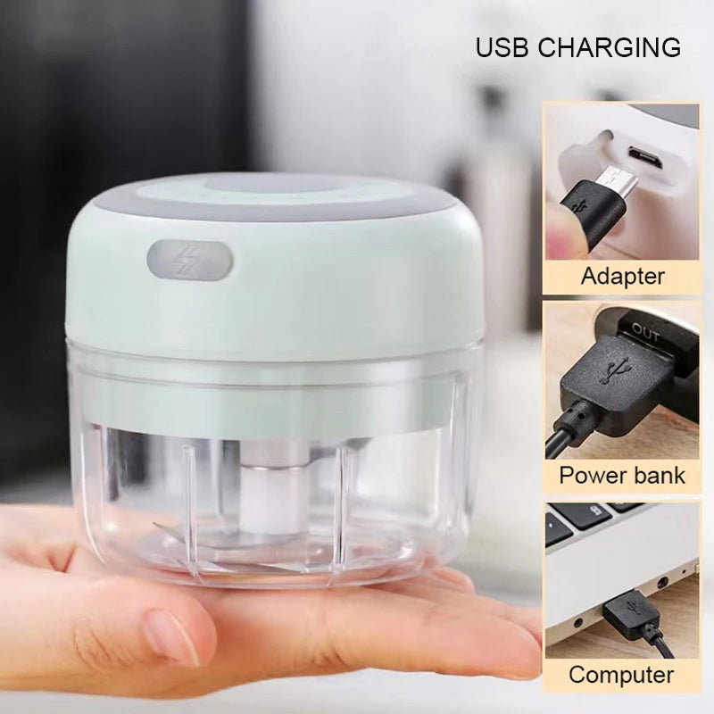 Compact Wireless Garlic & Veggie Chopper - Mini Electric Blender 100/250ML