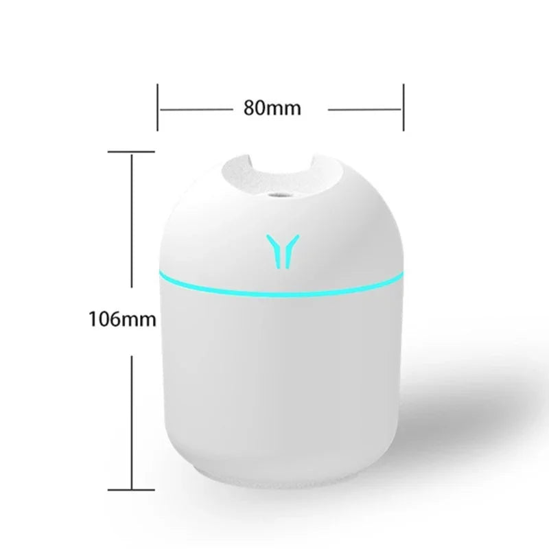 Compact 250ML Aromatherapy Humidifier with Romantic Light - USB Essential Oil Diffuser & Car Air Purifier