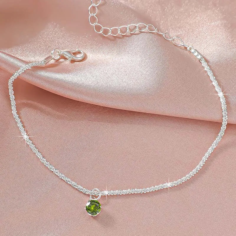 Gleaming Zircon Heart & Cross Double Layer Anklet - Trendy Summer Beach Jewelry for Women