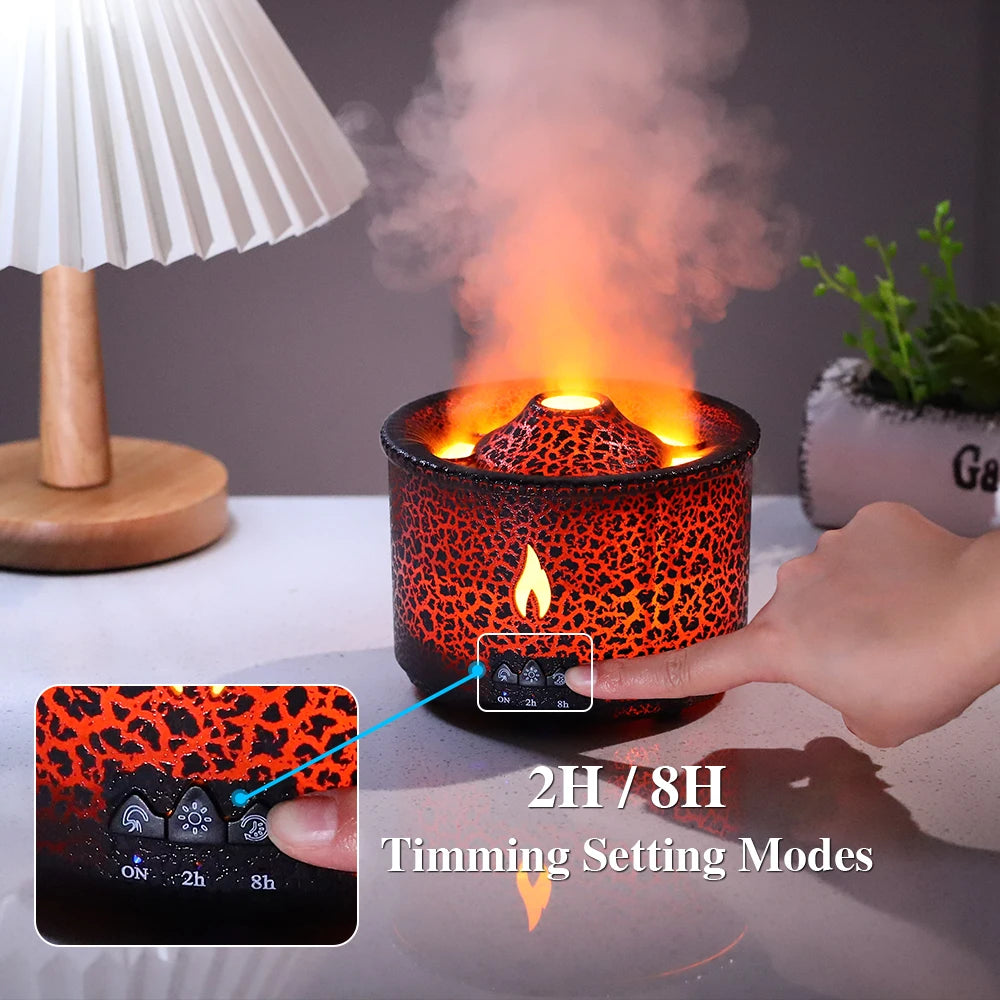 Volcano Flame Aroma Diffuser & Humidifier with Remote - Jellyfish Mist Maker for Home Fragrance