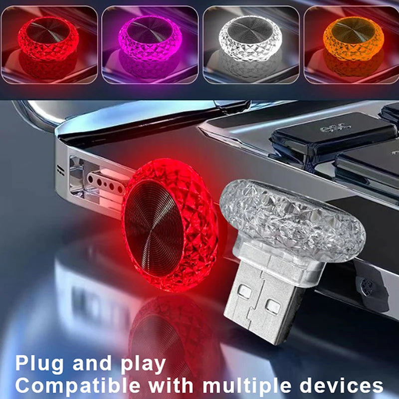 Mini LED USB Car Ambient Lights - Plug & Play Interior Decor