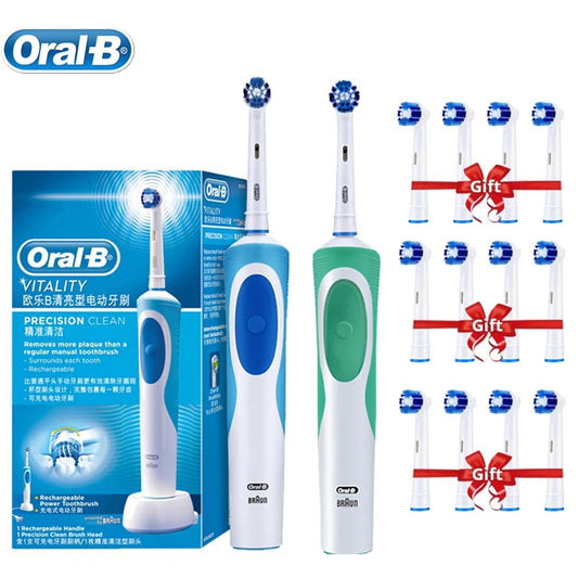 Oral B Electric Toothbrush - 3D Whitening, Rotating Clean, Rechargeable with Bonus Brush Heads