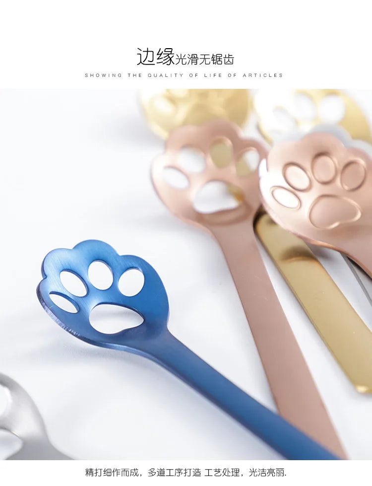 Adorable Cat Claw Stainless Steel Spoon for Ice Cream, Coffee & Desserts