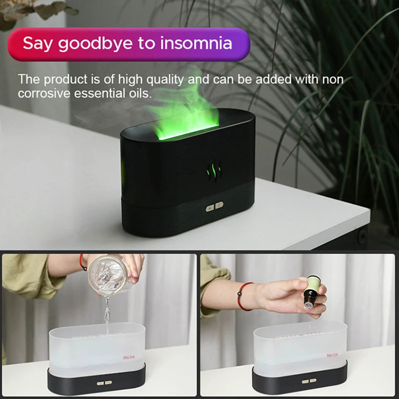 Color-Changing USB Cool Mist Humidifier & Essential Oil Diffuser - Flame Effect