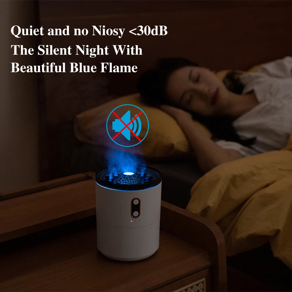 Volcano Flame Aroma Diffuser & Humidifier with Remote - Jellyfish Mist Maker for Home Fragrance