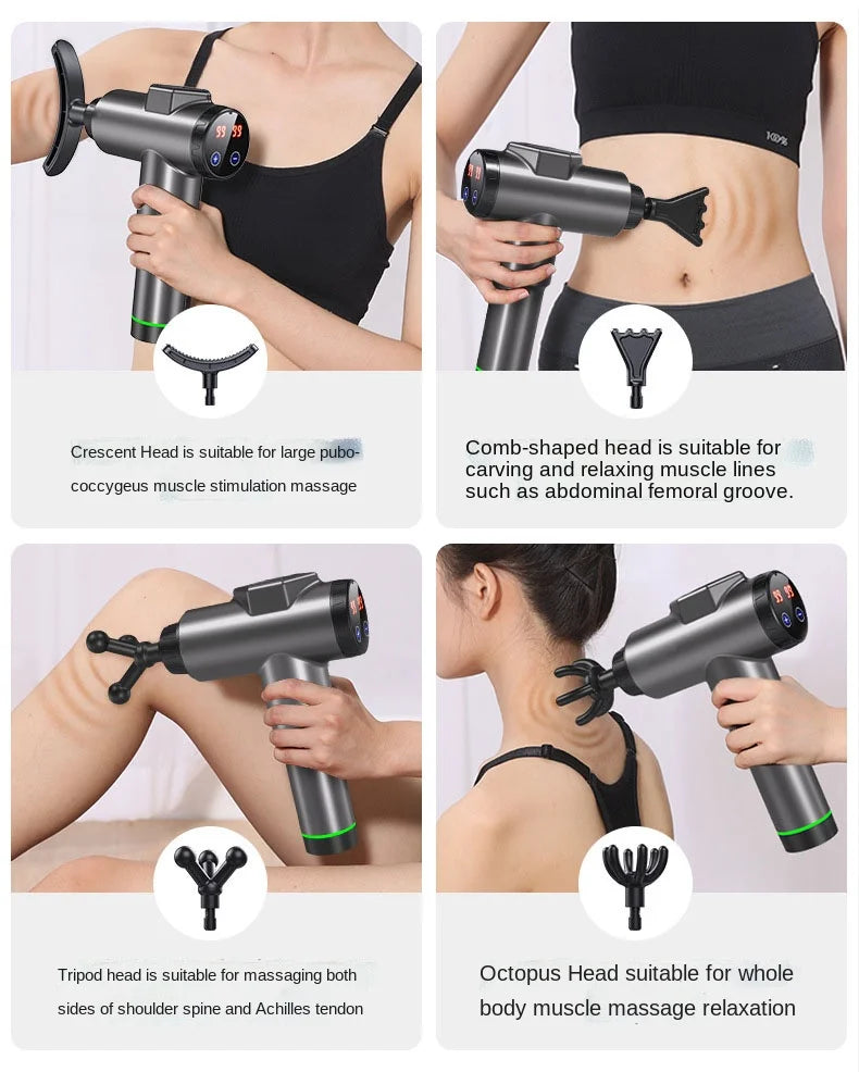 High-Frequency Deep Tissue Massage Gun - 99 Gear LCD Display for Ultimate Relaxation