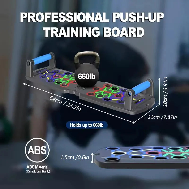 Foldable Push-Up Board: Automatic Strength Trainer for Chest, Abs, Arms & Back - Home Gym Fitness