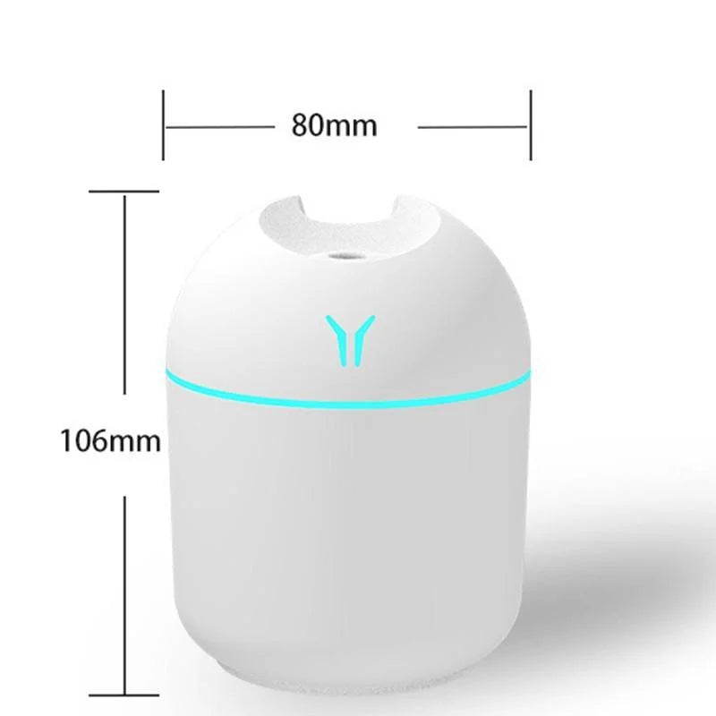 Compact 250ML Aromatherapy Humidifier with Romantic Light - USB Essential Oil Diffuser & Car Air Purifier