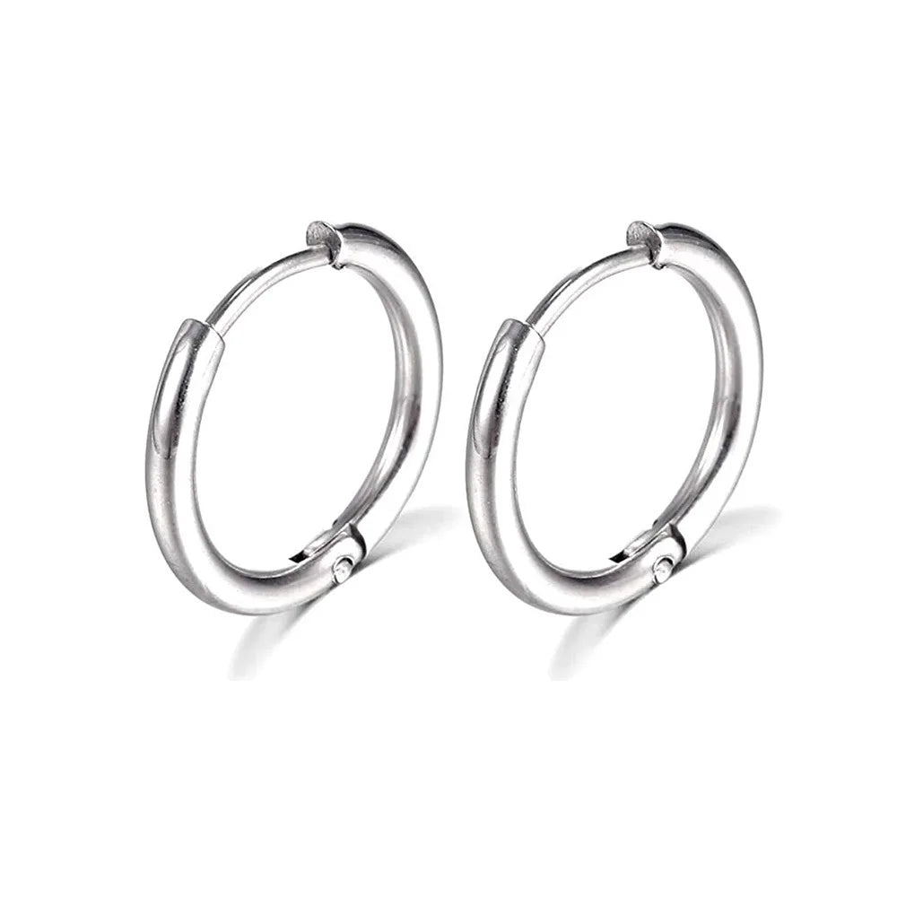 Trendy Stainless Steel Hoop Earrings - Unisex Cartilage Jewelry