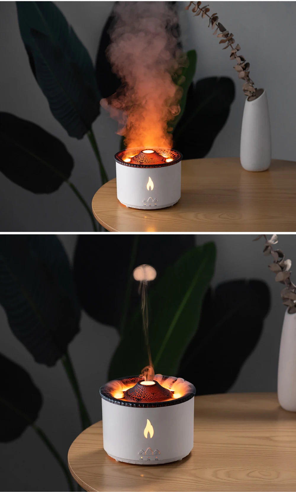 Volcano Flame Aroma Diffuser & Humidifier with Remote - Jellyfish Mist Maker for Home Fragrance