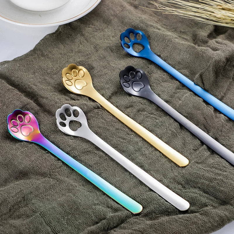 Adorable Cat Claw Stainless Steel Spoon for Ice Cream, Coffee & Desserts