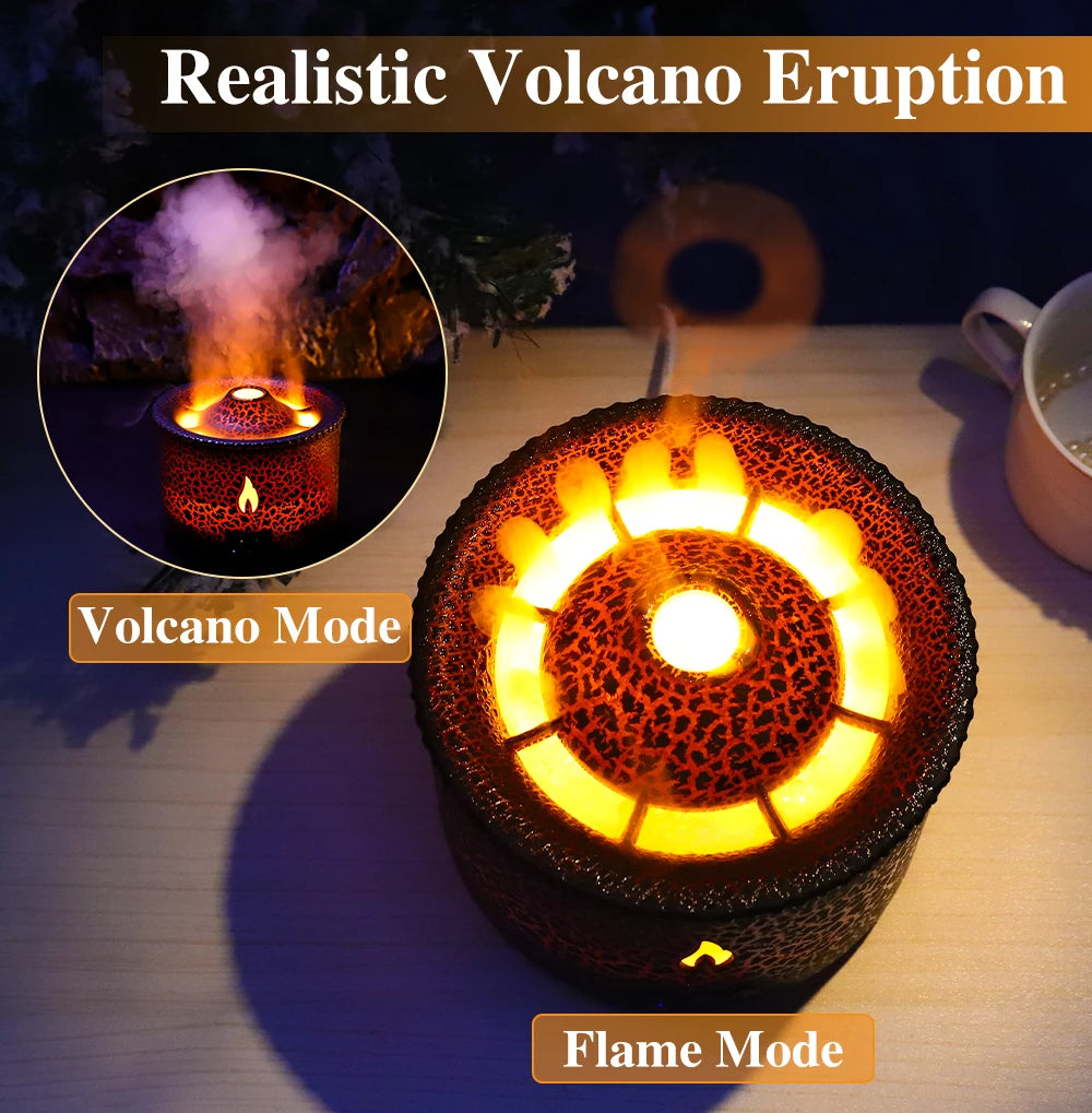 Volcano Flame Aroma Diffuser & Humidifier with Remote - Jellyfish Mist Maker for Home Fragrance