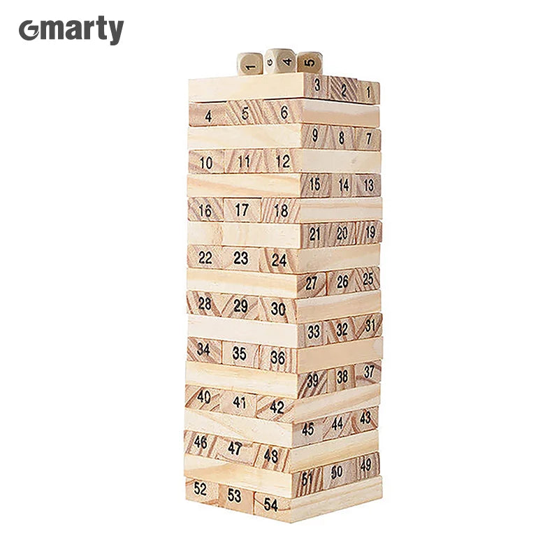 Solid Wood Stacking Puzzle Tower - Fun Parent-Child Interactive Game