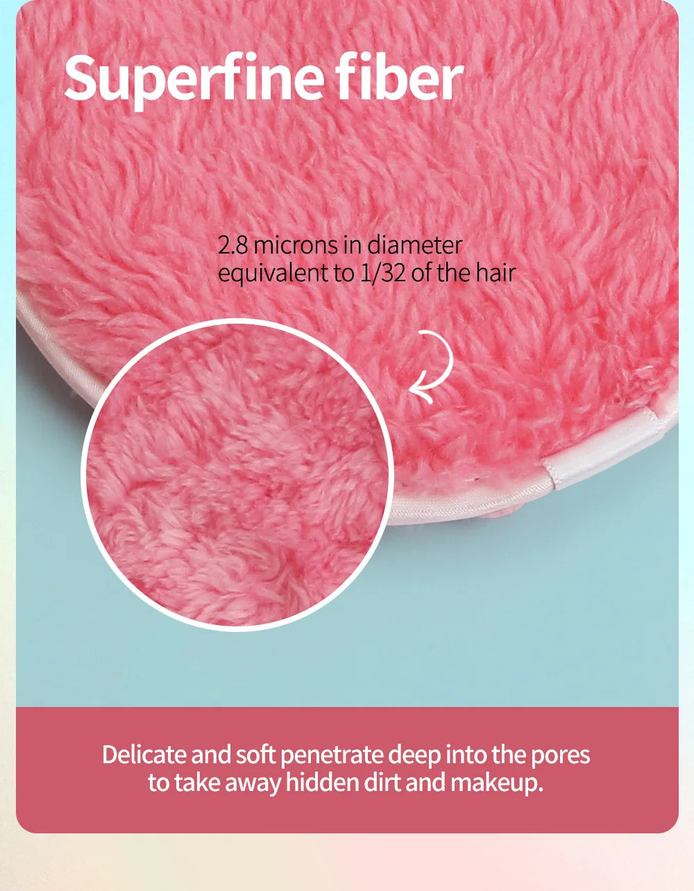 Eco-Friendly Pink Makeup Removal Puff - Soft, Chemical-Free Cleansing Pad for All Skin Types