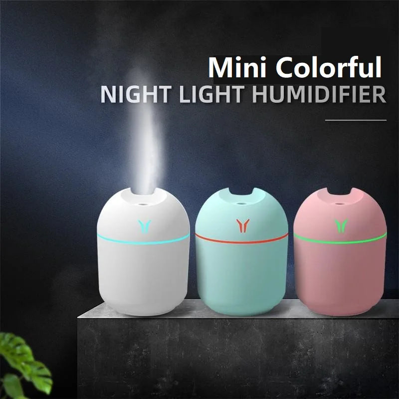 Compact 250ML Aromatherapy Humidifier with Romantic Light - USB Essential Oil Diffuser & Car Air Purifier