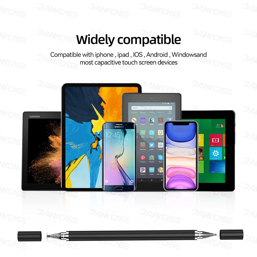 2-in-1 Universal Stylus Pen for Tablets & Phones - iOS & Android Compatible