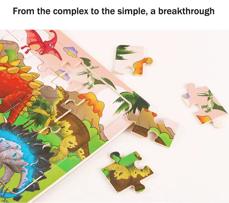 Affordable 30-Piece Montessori 3D Animal Puzzle - Fun Educational Wooden Jigsaw for Kids