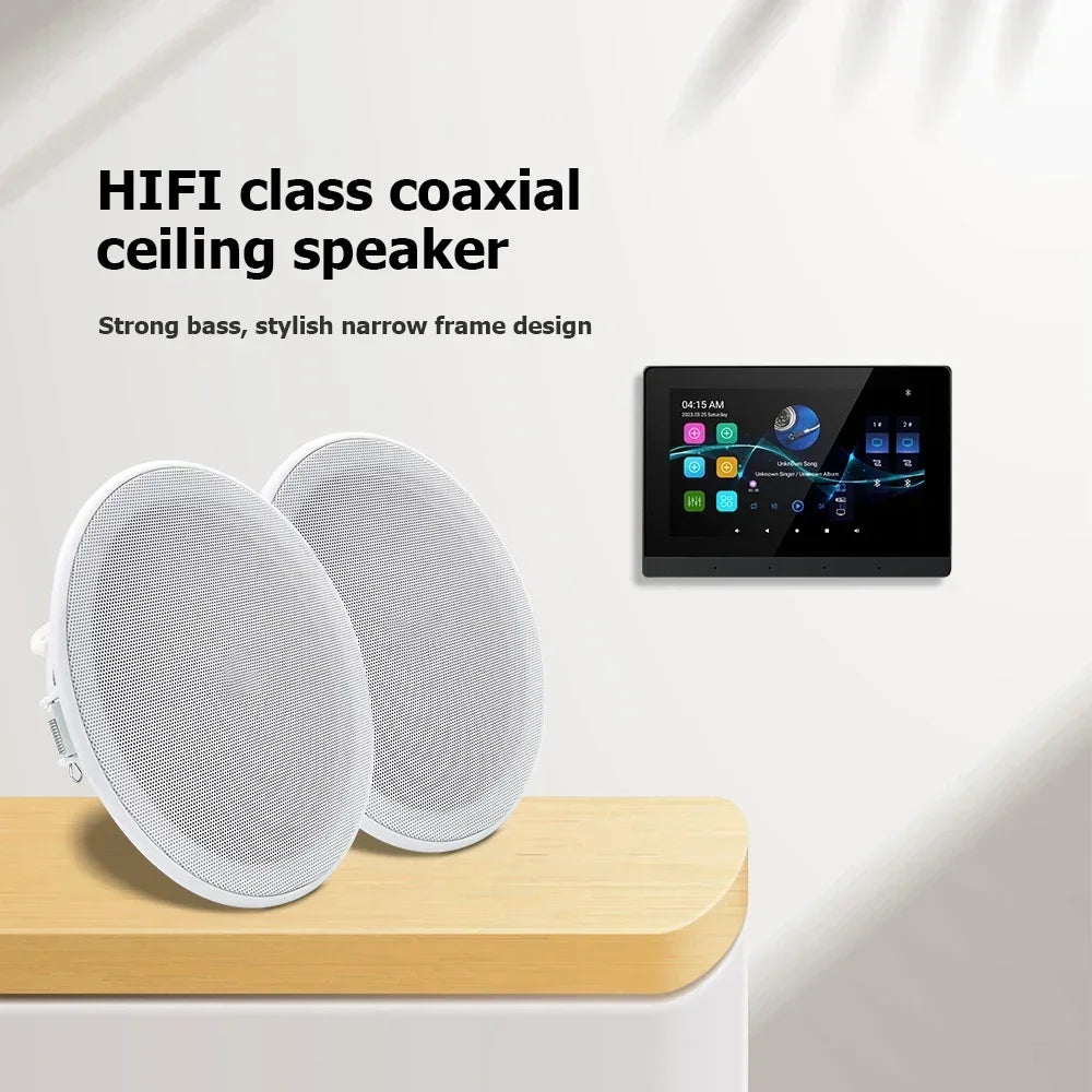 Smart Home Theater Audio System: WiFi Bluetooth Amp & 6 Ceiling Speakers - DIY Kit for Home & Hotel"