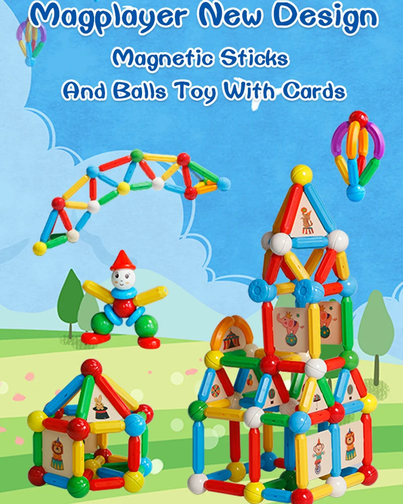 Magplayer Magnetic Building Blocks - STEM Puzzle Toy for Kids