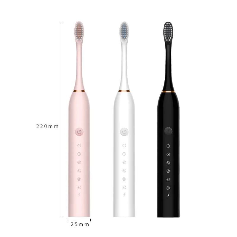 Smart Sonic Electric Toothbrush - USB Rechargeable, Whitening, with Replacement Head