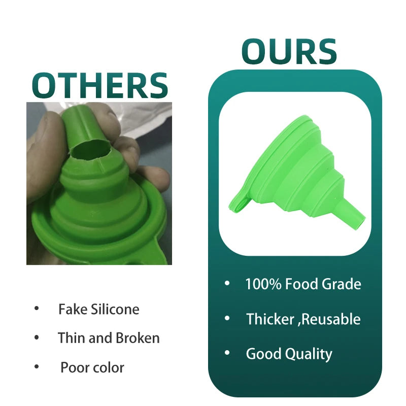 Eco-Friendly Silicone Folding Funnel - BBQ, Oil, Liquid & More!