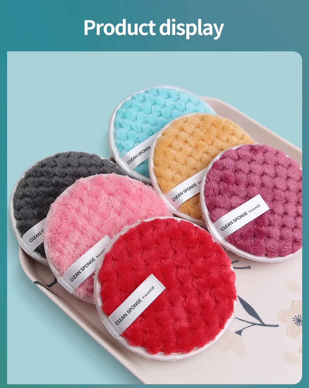 Eco-Friendly Pink Makeup Removal Puff - Soft, Chemical-Free Cleansing Pad for All Skin Types