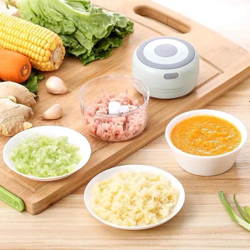 Compact Wireless Garlic & Veggie Chopper - Mini Electric Blender 100/250ML