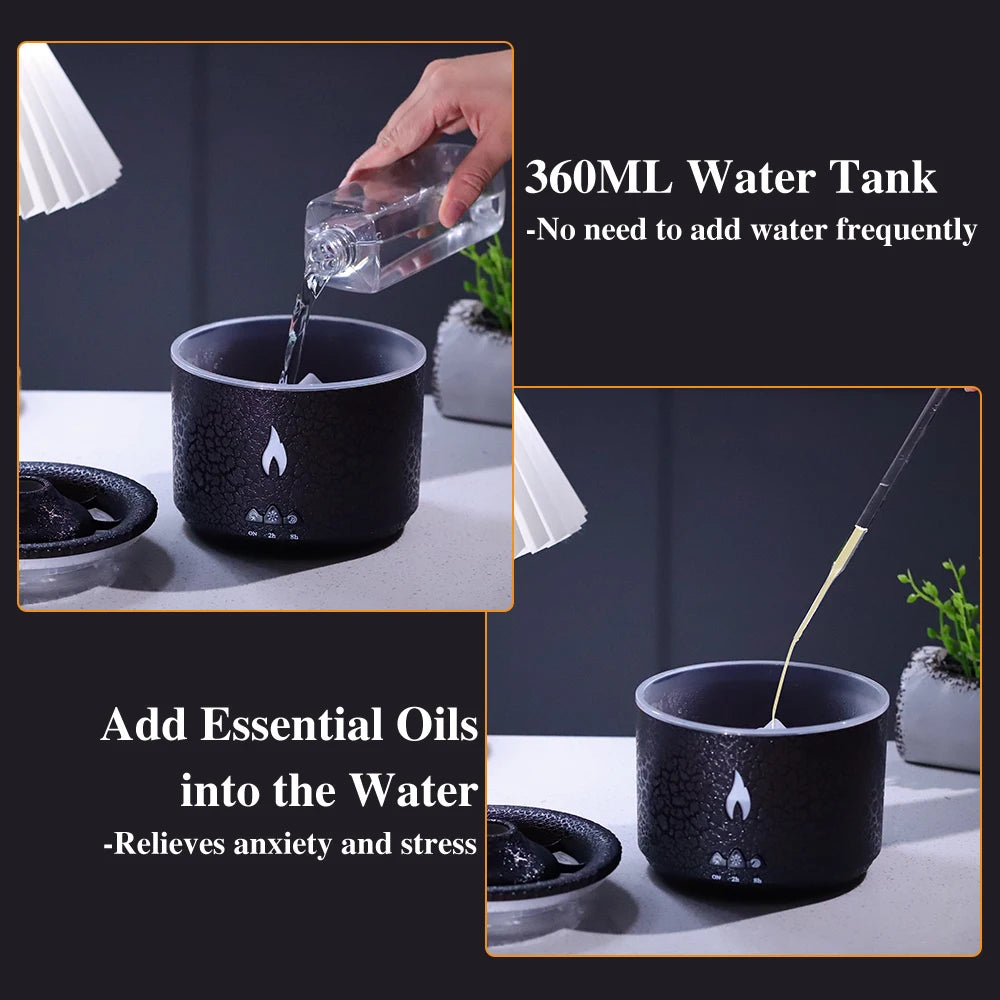 Volcano Flame Aroma Diffuser & Humidifier with Remote - Jellyfish Mist Maker for Home Fragrance