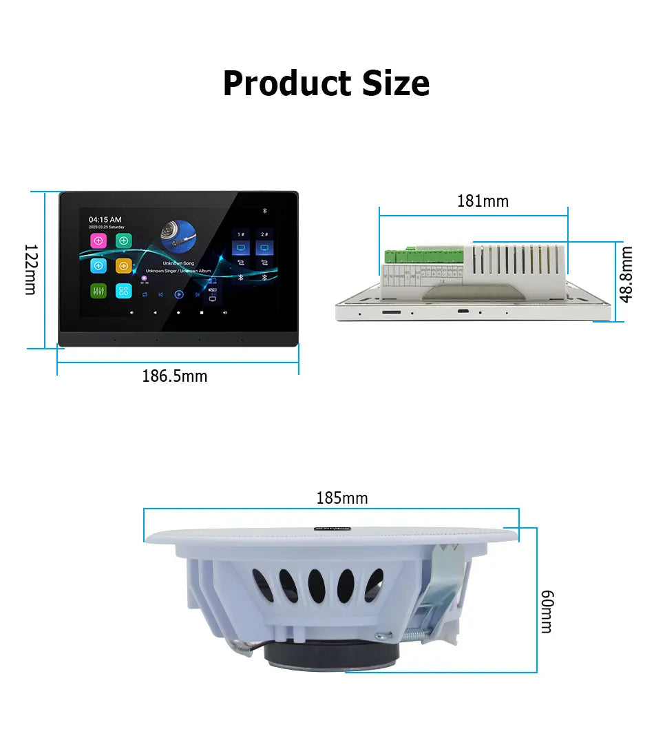 Smart Home Theater Audio System: WiFi Bluetooth Amp & 6 Ceiling Speakers - DIY Kit for Home & Hotel"