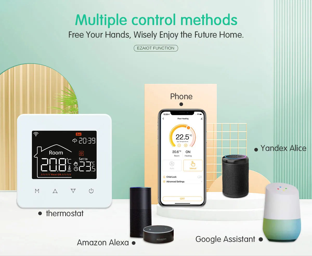 Smart WiFi Thermostat for Floor Heating & Gas Boilers - Works with Google & Alexa