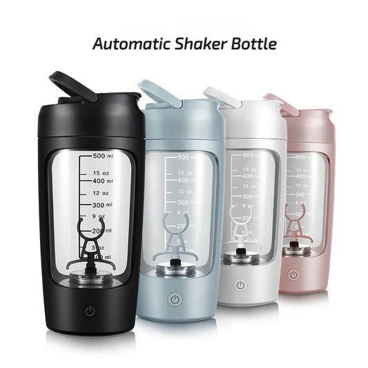 Portable USB Protein Shaker Bottle - 1200mAh Rechargeable Blender Cup, 650ml for Fitness Workouts