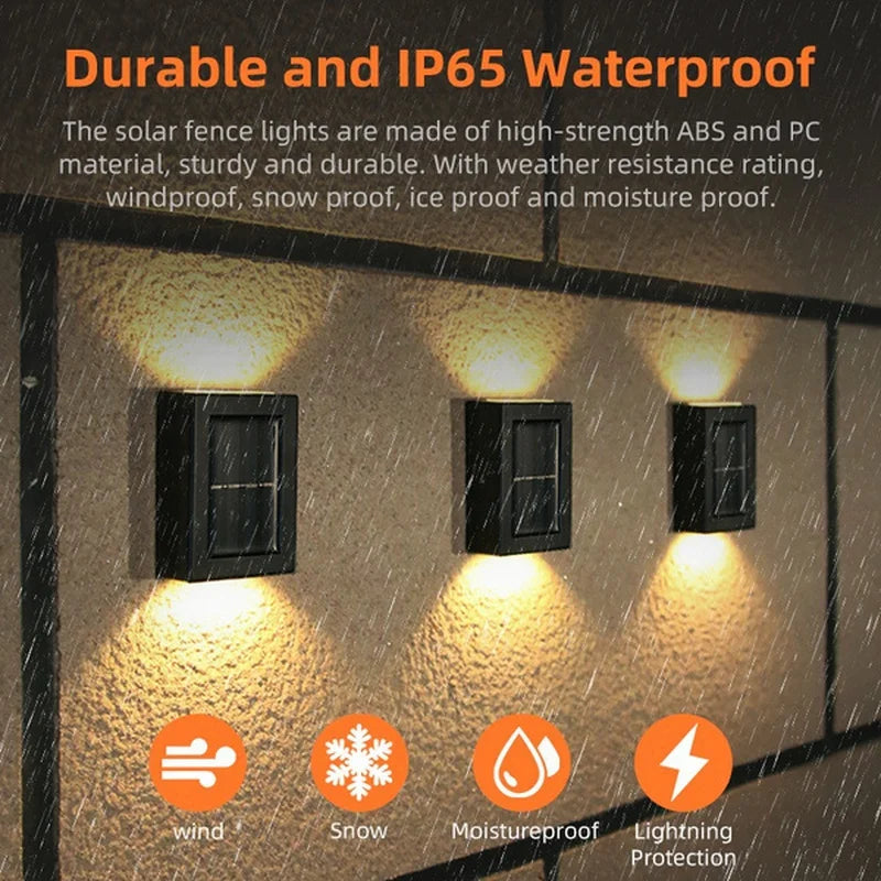 Waterproof Solar Up & Down Spot Lights - Outdoor Garden & Street Wall Decor