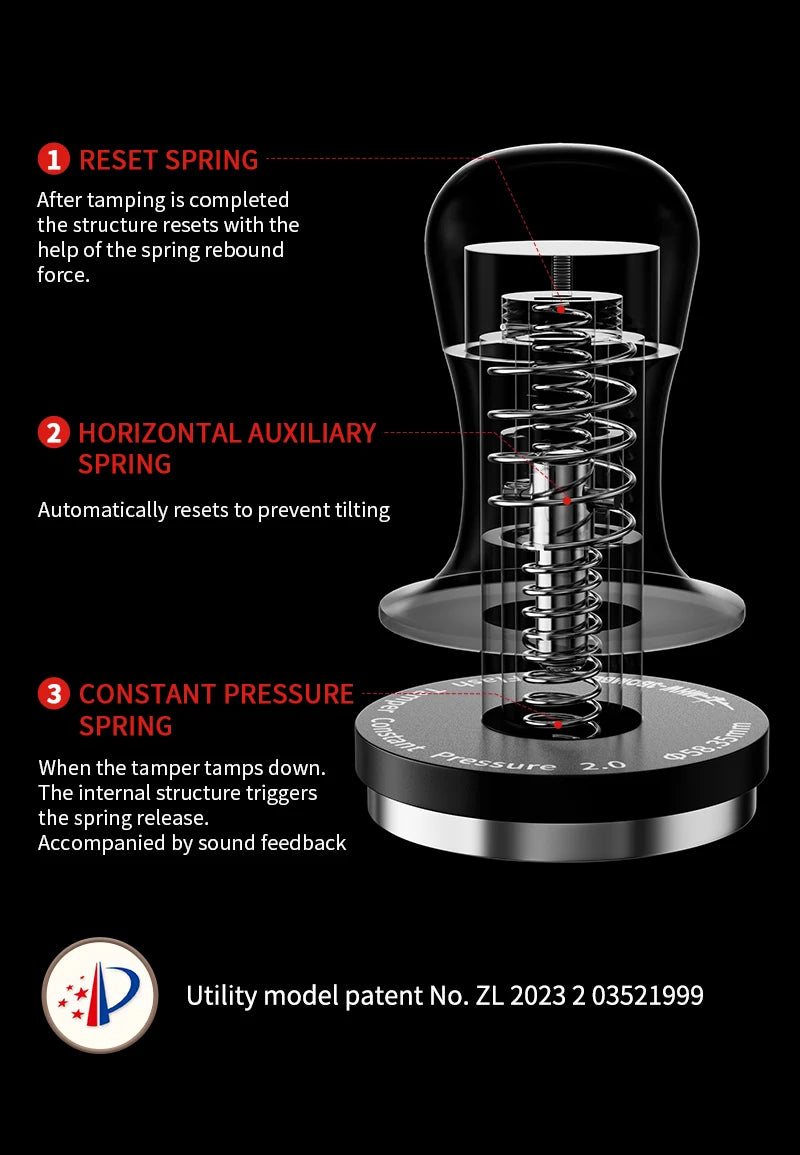 30lb Calibrated Coffee Tamper - Precision Espresso Tool (51mm, 53mm, 58mm)